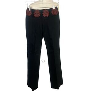 Elevenes Embroidered Black Slacks Size 6